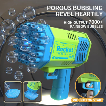 40 Hole Handheld Light Bubble Gun Electric Children'S Bubble Outdoor Bubble Machine Toy without Battery and Bubble Water