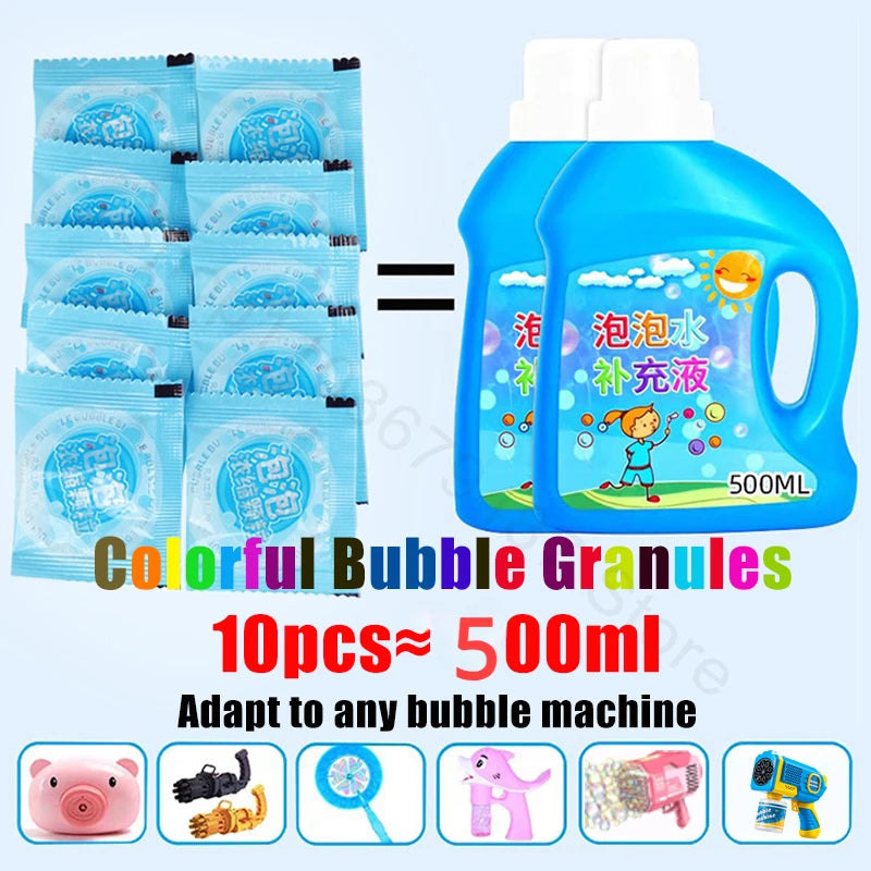 10-30Pcs Bubble Machine Supplement Liquid Colorful Bubble Concentrated Granules 10Pcs ≈ 500Ml Bubble Gun Supplement Granules