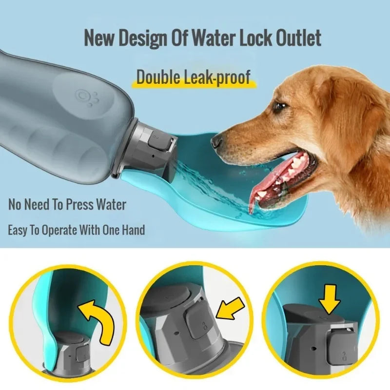 800ML Dog Water Bottle Portable for Small Medium Big Dogs Outdoor Travel Drinking Bowl Puppy Cat Feeder Pet Labrador Accessories